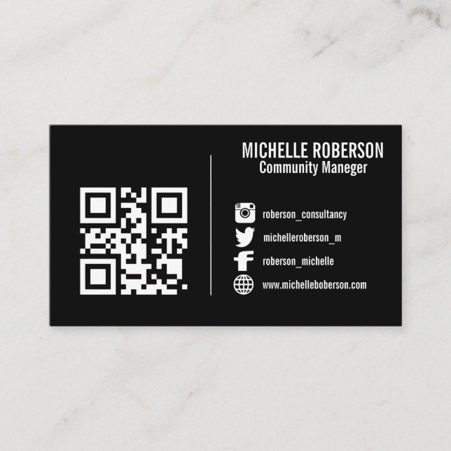 Carte de visite photo du logo des médias sociaux e (Devant)