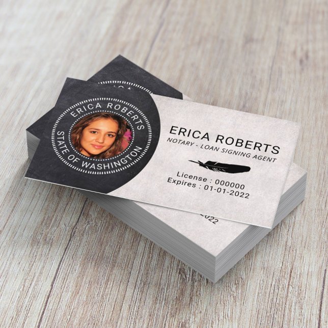 Carte De Visite Photo Élégante de l'agent de signature du crédit d (Créateur téléchargé)