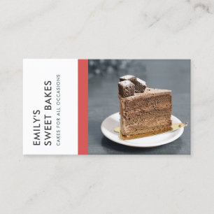 CARTE DE VISITE PHOTO EN CHEF MODERNE BRILLANTE RED GRAY BAKERY