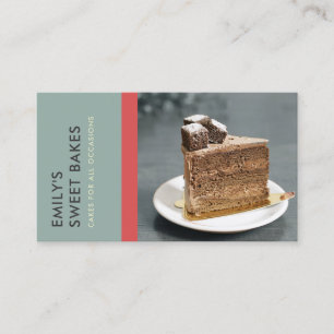 CARTE DE VISITE PHOTO EN CHEF MODERNE BRILLANTE ROUGE BLEU BAKERY