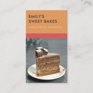 CARTE DE VISITE PHOTO EN CHEF ROUGE ORANGE BAKERY BOLD MODERNE