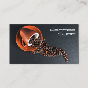 Carte De Visite Photo grise moderne fraîche de tasse de café -