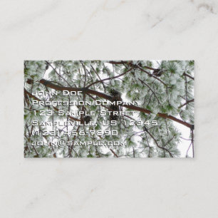 Carte De Visite Photo hivernale sous le pin couvert de neige