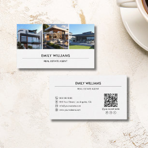 Carte De Visite Photo immobilière personnalisée QR Médias sociaux