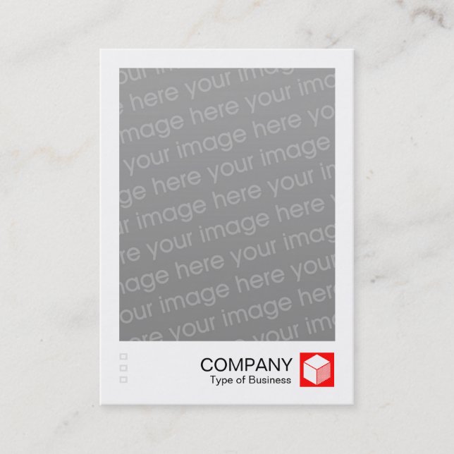 Carte De Visite Photo instantanée - Panneau du logo - Rouge (Devant)