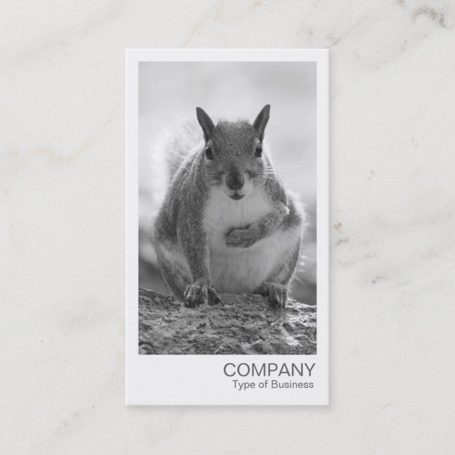 Carte De Visite Photo instantanée - Squirrel BW (Devant)