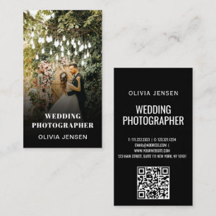 Carte De Visite Photo Mariage Collage Photographe QR Code Frame