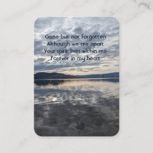 Carte De Visite Photo Memorial Prayer Lake Reflection paisible
