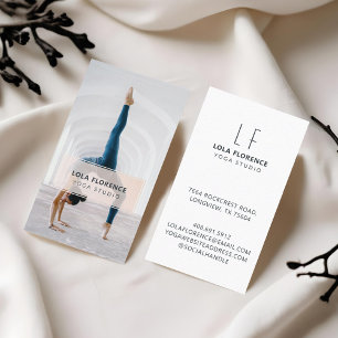 Carte De Visite Photo minimale et professionnelle Yoga Studio Fitn