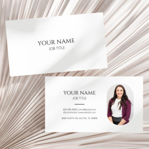 Carte De Visite Photo Minimaliste Professionnel Photo Blanc Modern