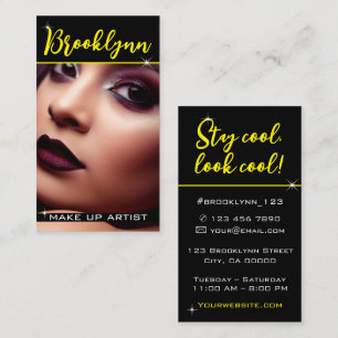 Carte De Visite Photo Modèle Cool moderne Yellow Slogan