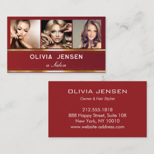 Carte De Visite Photo Modèle Luxury Golden Beauty Salon