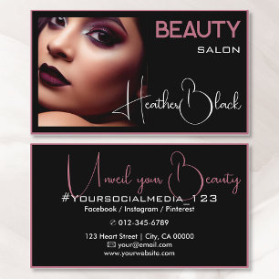 Carte De Visite Photo Modèle noir Plum mince cadre frontière