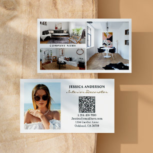 Carte De Visite Photo moderne QR Code Décorateur intérieur