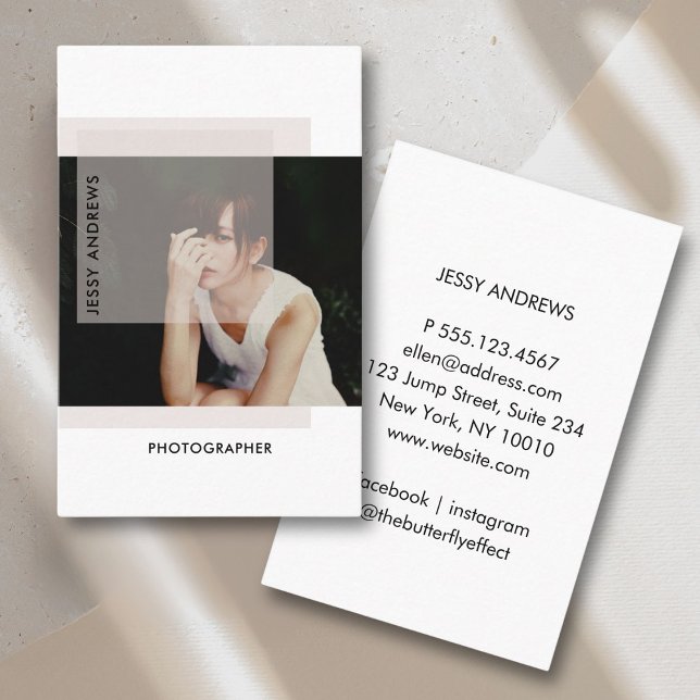 Carte de visite photo moderne tendance (Modern Trendy Photo Business Card)