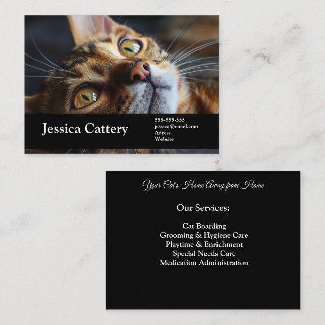 Carte De Visite Photo, nom, services personnalisés (Devant / Derrière)