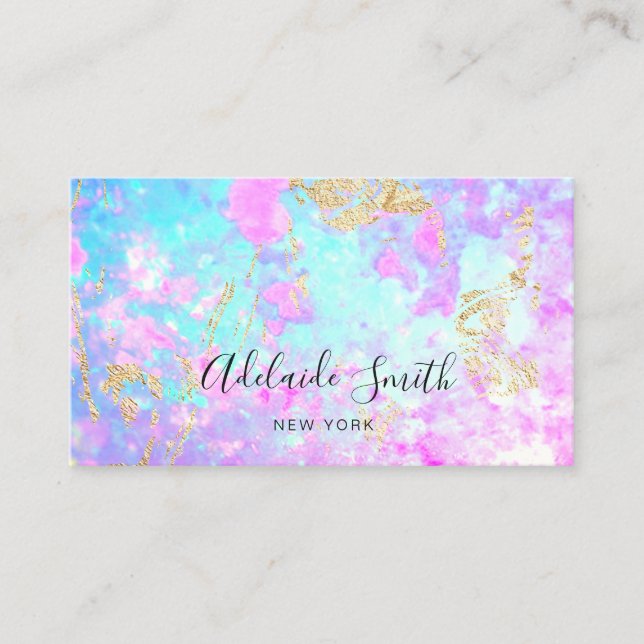 Carte De Visite photo opale bleu violet (Devant)