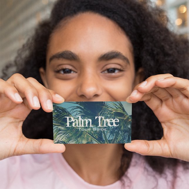 Carte De Visite Photo Palm Fronds (Create your own vintage style palm tree photo business cards.)