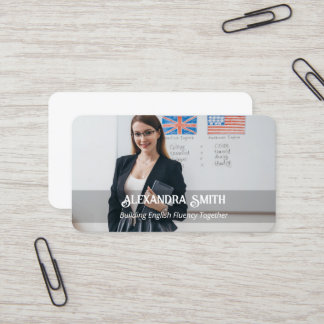 Carte De Visite Photo personnalisée de l'enseignant Esl