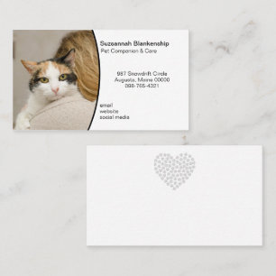 Carte De Visite Photo Personnalisée De Pet Care Sur Arrière - plan