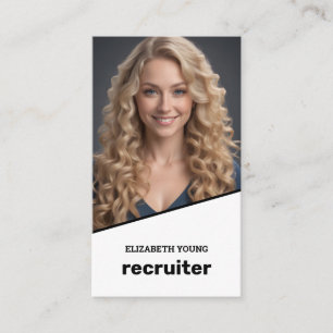 Carte De Visite Photo personnalisée du recruteur et QR