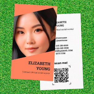 Carte De Visite Photo personnalisée du travailleur social et QR