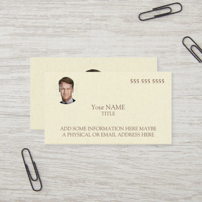 Carte De Visite Photo personnalisée élégante (Devant/Arrière en situation)