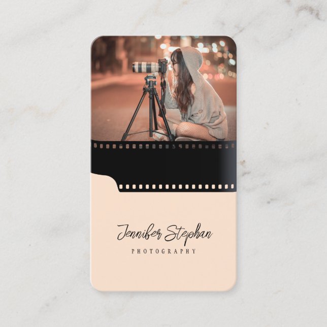 Carte De Visite Photo personnalisée QR Code Film Roll Photographe  (Devant)