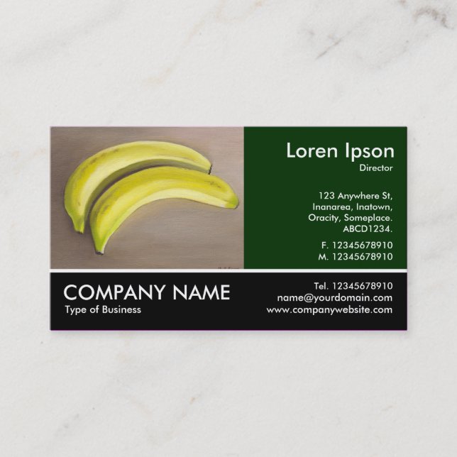 Carte De Visite Photo Pied - Dk Green - Bananes (peinture) (Devant)