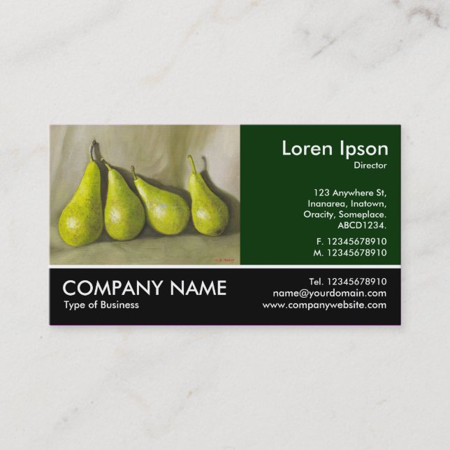 Carte De Visite Photo Pied - Dk Green - Poires (Peinture) (Devant)