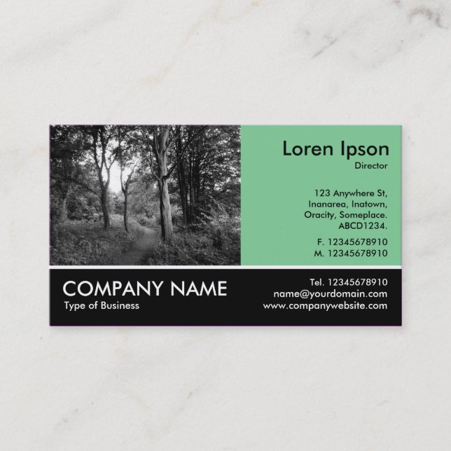 Carte De Visite Photo Pied - Faded Green - In the Woods (Devant)