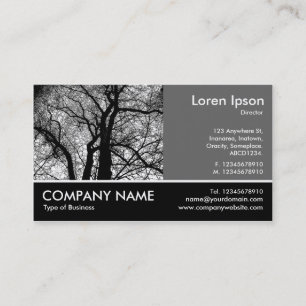Carte De Visite Photo Pied - Gris 60pc - Arbre à contraste élevé