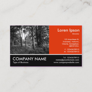 Carte De Visite Photo Pied - Rouge brique - Dans les bois