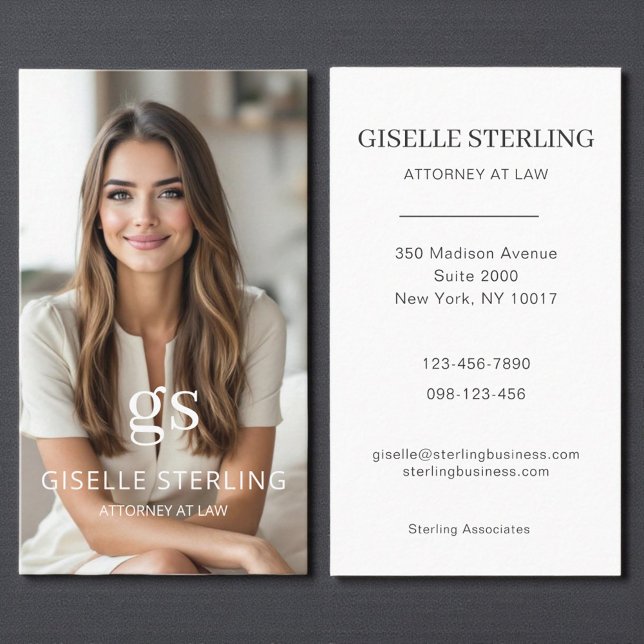 Carte De Visite Photo professionnelle d'avocat de droit (Créateur téléchargé)