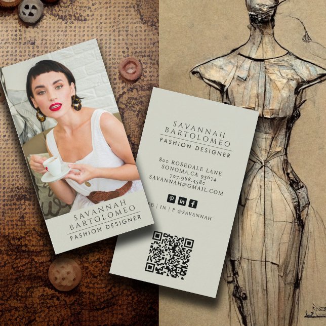 Carte De Visite Photo professionnelle de Sage moderne (Créateur téléchargé)