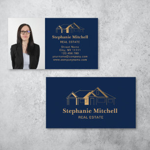 Carte De Visite Photo professionnelle Immobilier Realtor House Gol