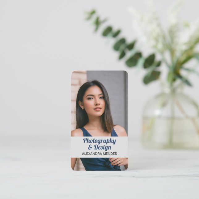 Carte De Visite Photo professionnelle moderne Code QR (Debout devant)