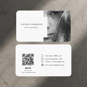 Carte De Visite Photo professionnelle moderne   Code QR