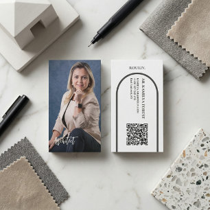 Carte De Visite Photo Professionnelle Moderne   Code QR Arch Minim