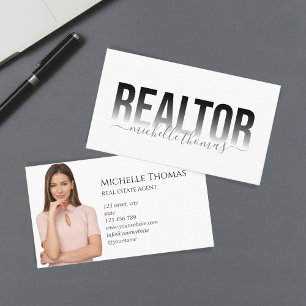 Carte De Visite Photo professionnelle moderne Realtor Real Estate