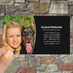 Carte De Visite Photo professionnelle Pet Companion Black White