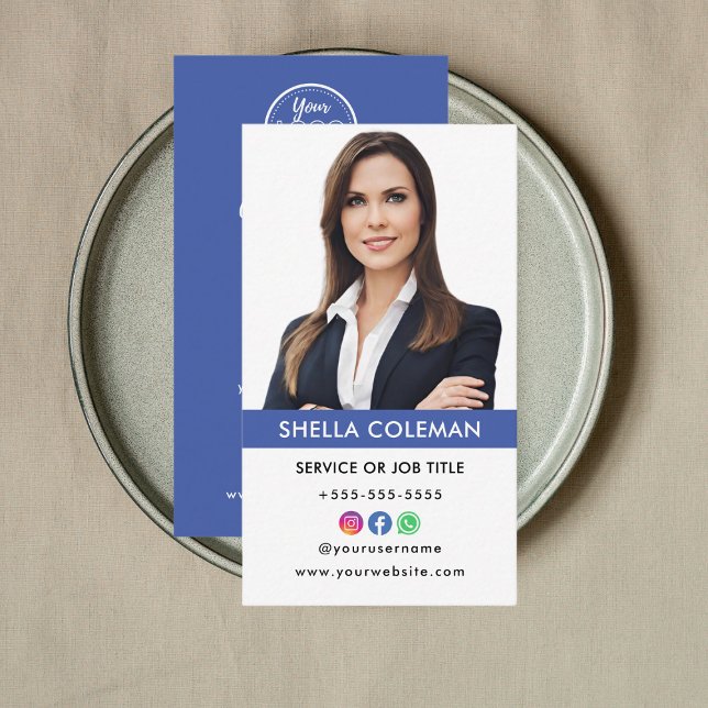 Carte De Visite Photo professionnelle Qr Code Instagram Facebook (Créateur téléchargé)