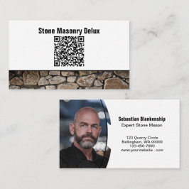 Carte De Visite Photo professionnelle QR Code Mur en pierre