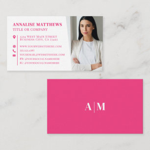 Carte De Visite Photo Professionnelle Rose Moderne