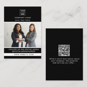 Carte De Visite Photo promotionnelle professionnelle Black Busines
