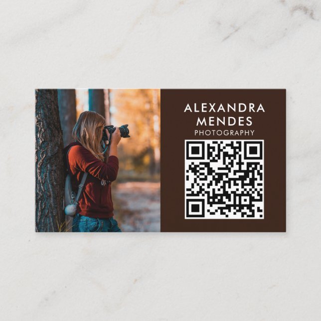 Carte De Visite Photo QR Code, Photographe Photographie (Devant)
