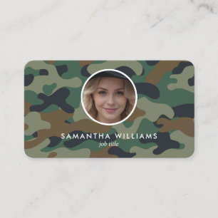 Carte De Visite Photo QR de l'armée militaire