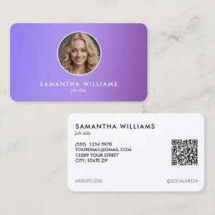 Carte De Visite Photo QR personnalisée Lilac