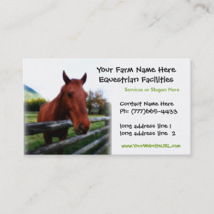 Carte De Visite Photo quarte de cheval pour des services équestre