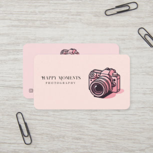 Carte De Visite Photo reflex rose tendance Personnalisée